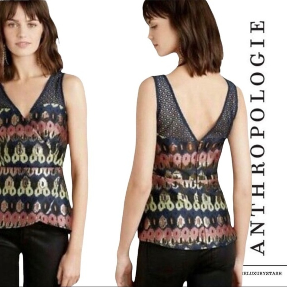 ⚫️ ANTHROPOLOGIE | HD in Paris Women's Size 00 aztec Sleeveless Blouse -new​​​